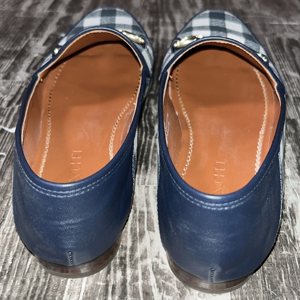 Coach Haley Loafer With Navy Gingham Print - Picture 8 of 11
